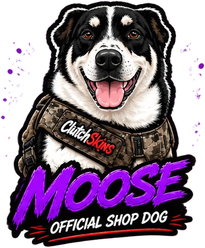 Moose, ClutchSkins official shop dog
