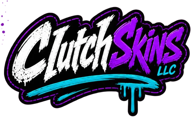 ClutchSkins LLC logo in purple and cyan